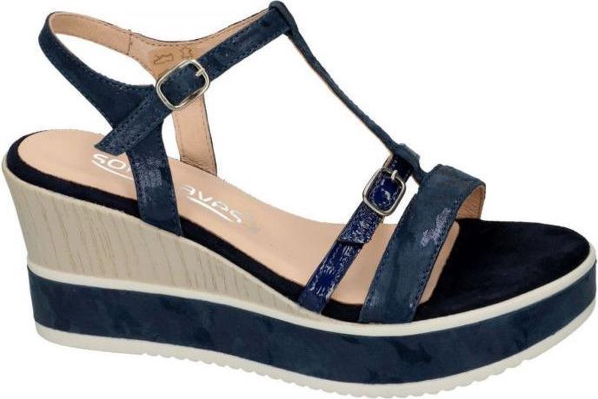 Softwaves -Dames -  blauw donker - sandalen - maat 36