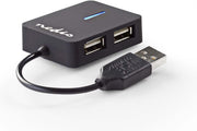 USB-hub | 4-poorts | USB 2.0 | Reisformaat