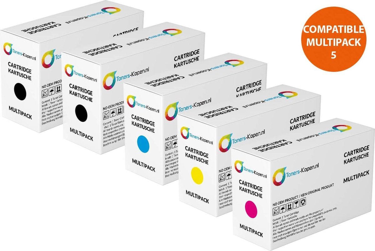 Set van 5x huismerk inkt cartridge  voor HP 973X Pagewide Pro 452 477 552 577 Toners-kopen_nl
