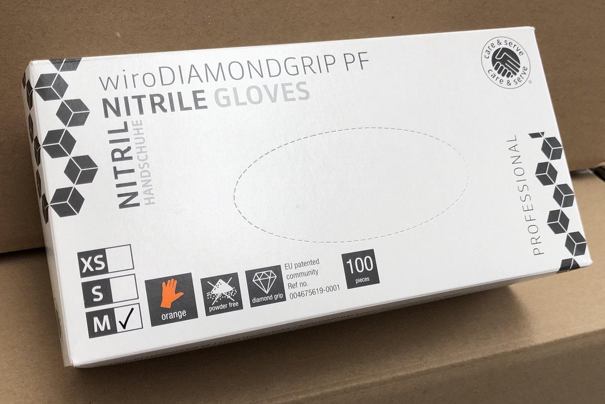 Wiro DiamondGrip Nitril handschoen maat XL Doos van 100 stuks Poedervrij