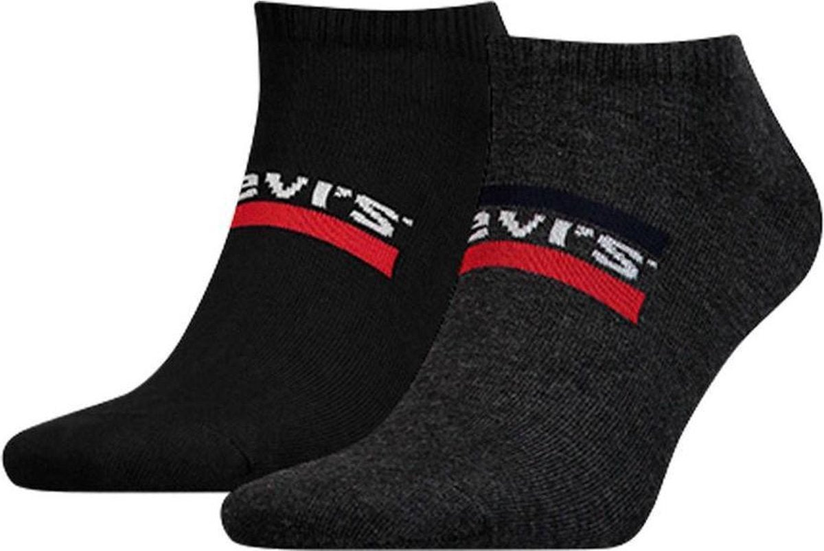 Levi's - Heren - 2-Pack Low Cut Logo Sport Sokken - Zwart - 35-38