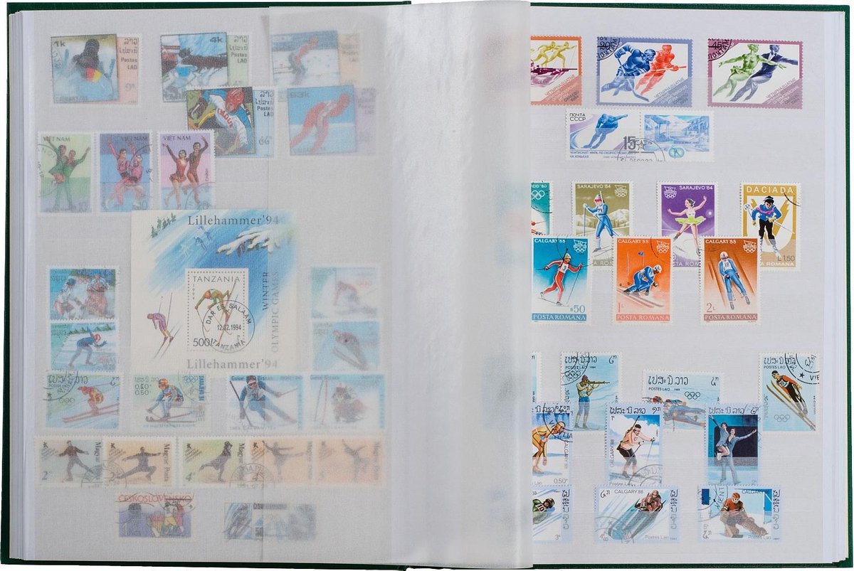 Postzegelinsteekalbum met 64 witte bladzijden - Basic W 64 blauw