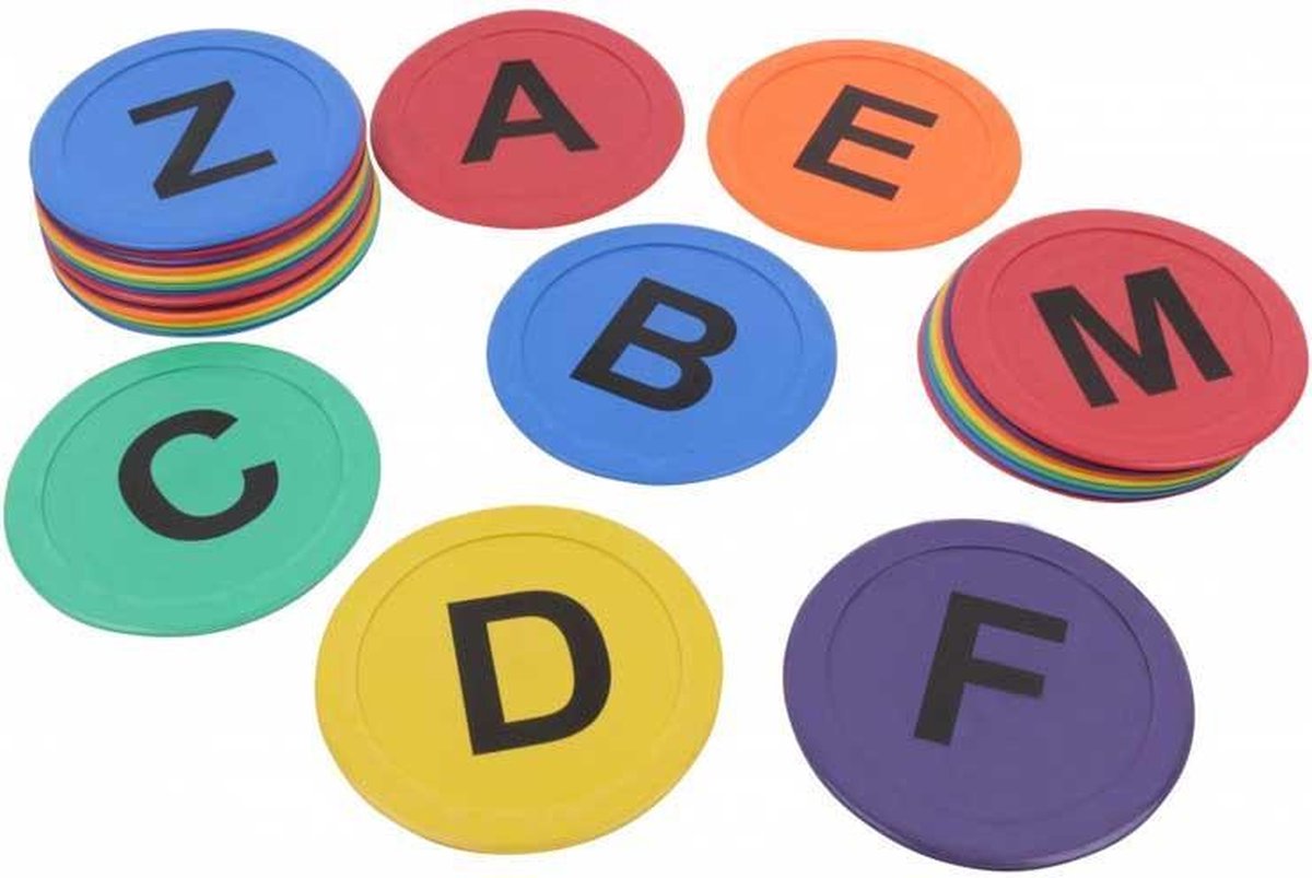 eSAM® Set van 26 - Basis markeringen - vloermarkering - platte vorm - floor marker - rond - Letters A t/m Z - Ø ca. 20 cm