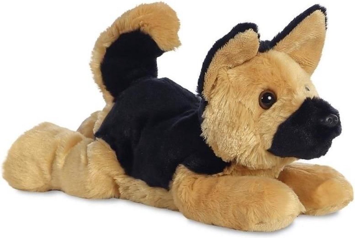 Pluche Duitse herder honden knuffel 30 cm - Duitse herder huisdieren knuffels - Speelgoed voor peuters/kinderen