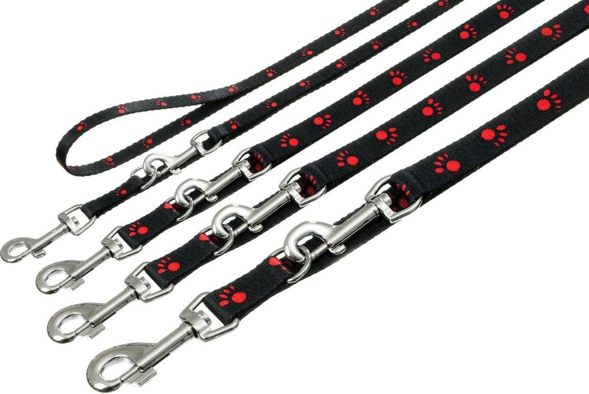 Art joy leash 20mm x 100cm black with paw motive