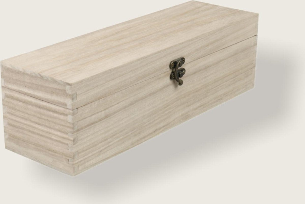 Luxe 1-vaks Wijnkist - Wijnhouder - Wijnglazen - Wijnglas - Wijnhouder - Drank - Drankhouder - Hout - Luxe