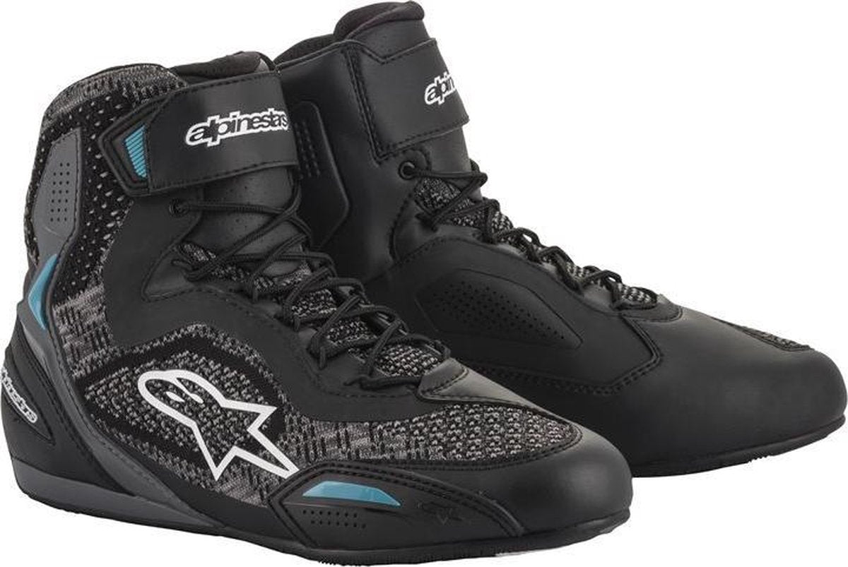 Alpinestars Stella Faster-3 Rideknit Black Teal Motorcycle Shoes 8