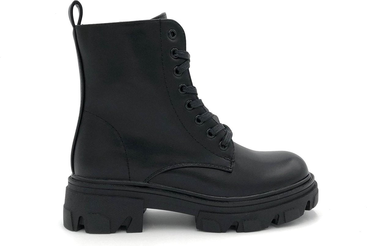 BOOTS LIVA BLACK - Maat 39 - Enkellaars - Veterlaars - Zwart