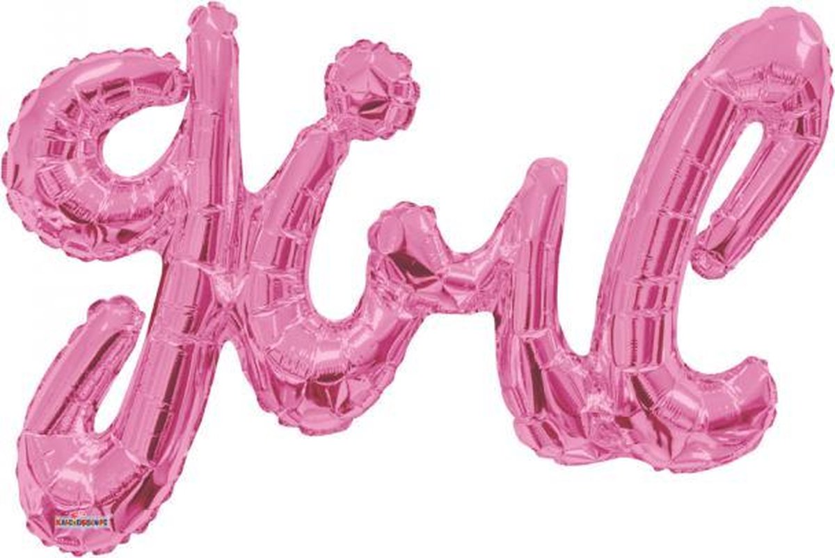 Folie ballon girl roze 91