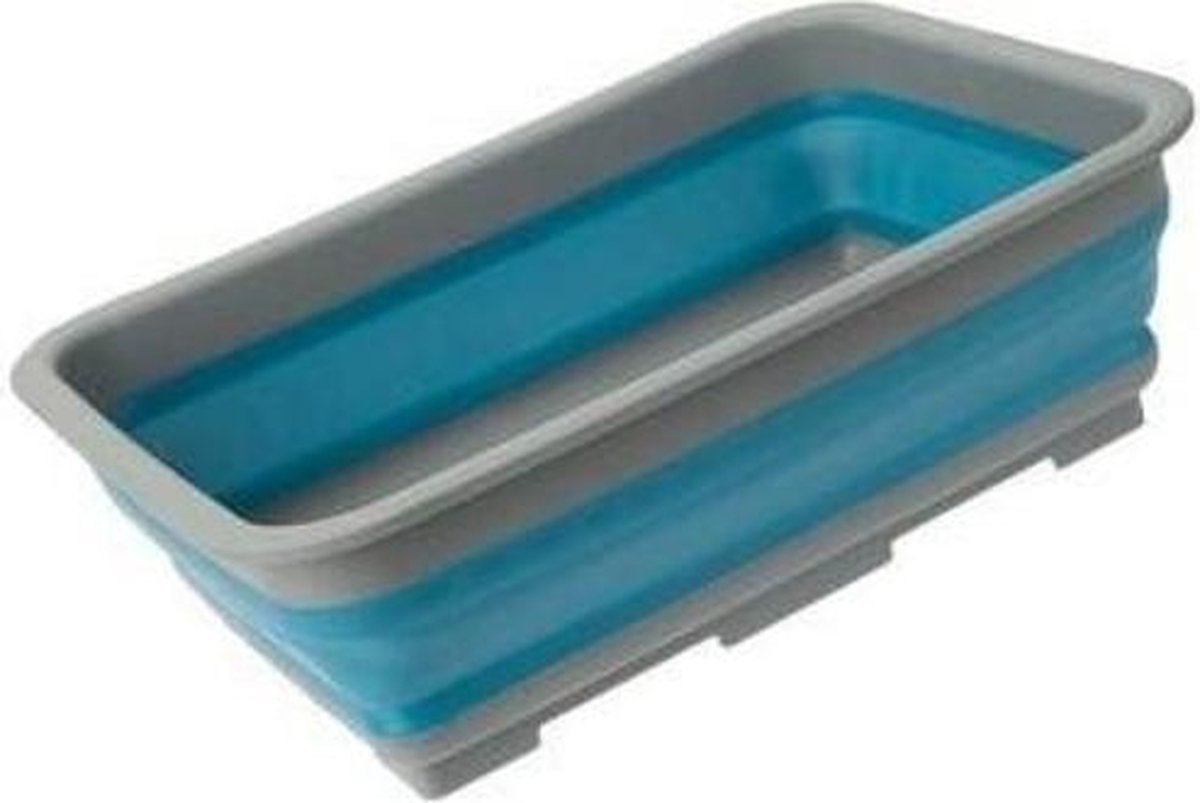 Summit - Pop-up - Wasbak - Siliconen/kunststof - 36 CM - Grijs/blauw