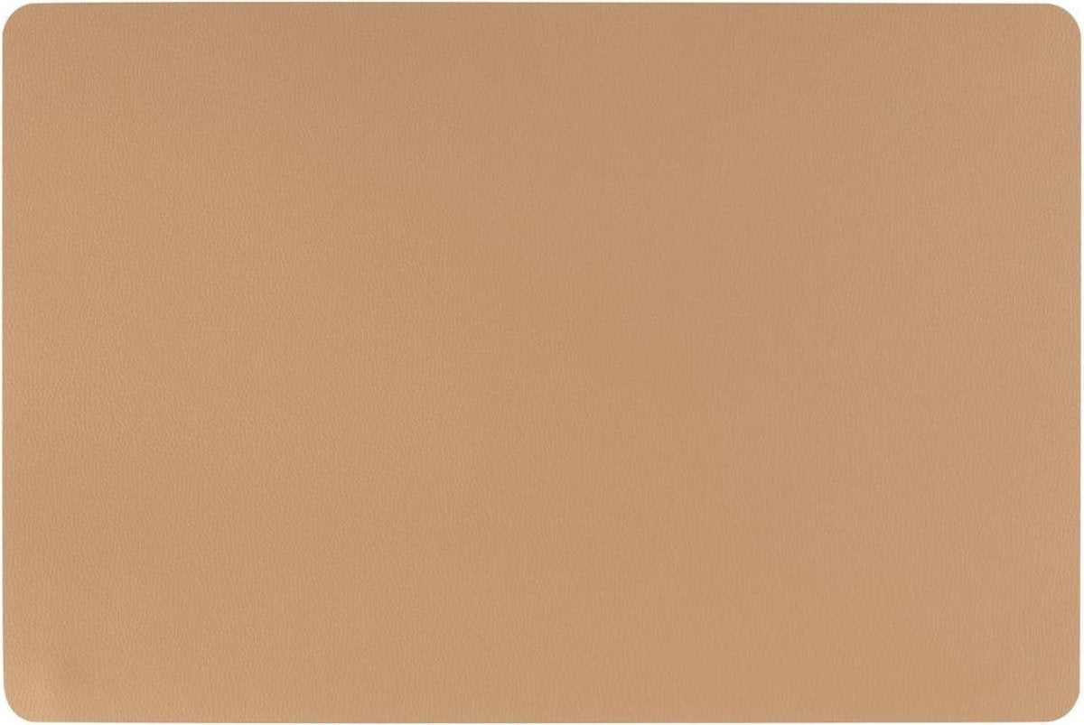 Atmosphera Placemat set van 4 - Camel - Lederlook - Bruin - 45 x 30 cm - Onderleggers