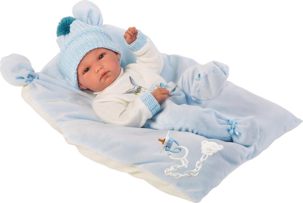 Llorens babypopje Bimba jongen met kussen en speen 35 cm