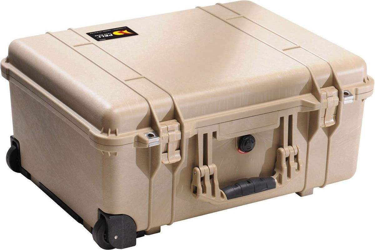 Peli 1560 Waterdichte Camerakoffer Desert Tan met Foam Interieur