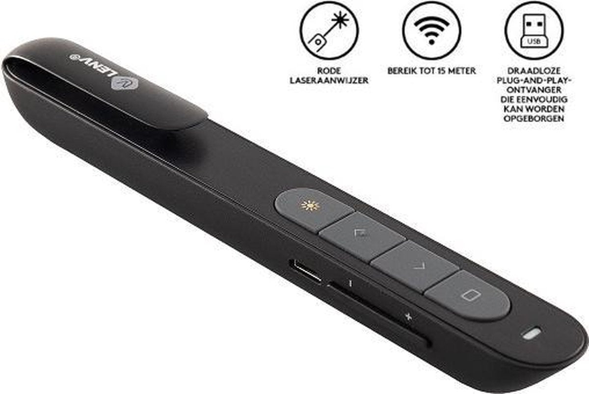 Wireless Laser Presenter voor Powerpoint & Prezi Laser Pointer - Zwart