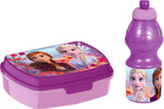 Frozen brooddoos (17 cm - 13 cm - 6 cm) + Drinkfles (18 cm hoog - 400 ml)