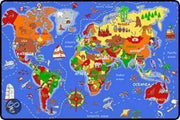 Speeltapijt Wereldkaart - 95x200cm educatief