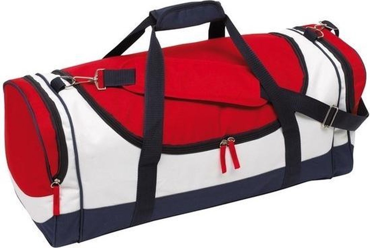 Sporttas/reistas 45 liter blauw/rood/wit - Sporttassen - Weekendtassen - Voetbaltassen