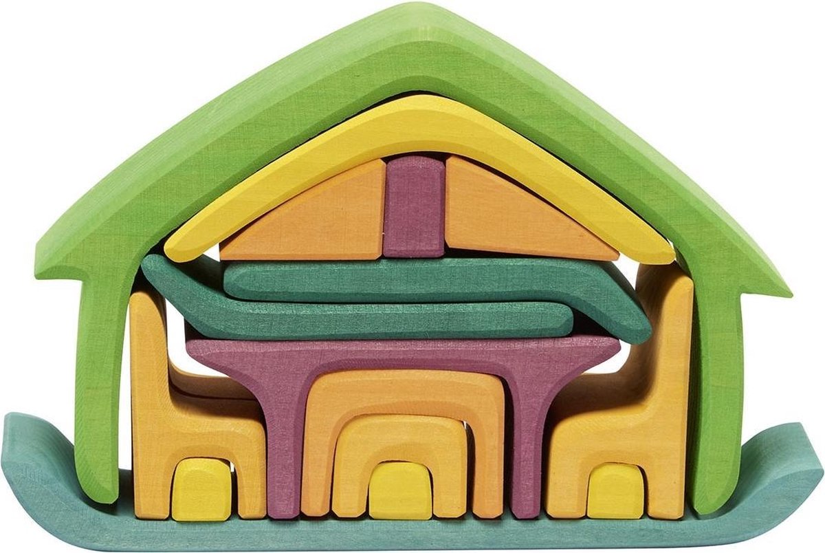 Glückskäfer Houten Huis Met Meubels 22 Cm Multicolor 16-delig