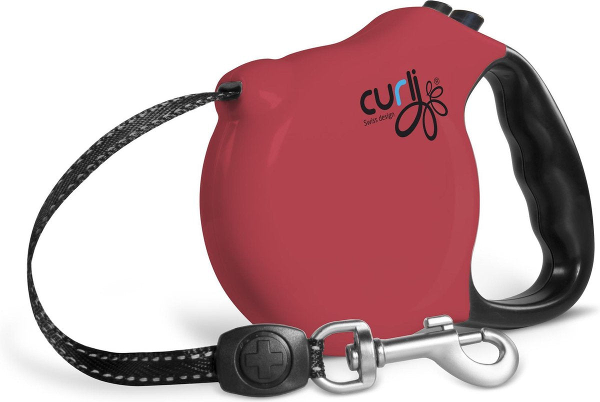 Curli Hondenriem Retractable Leash 4 Meter Abs Rood
