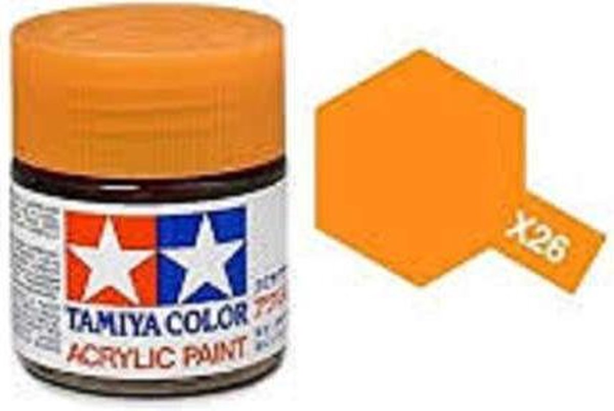 Tamiya X-26 Orange Clear - Gloss - Acryl - 10ml Verf potje