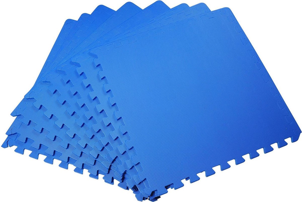 HOMdotCOM Puzzelmat speelmat EVA 8-delig blauw