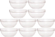 10x Glazen schaaltje/kommetje 10 cm - Snacks/toetjes serveren - Schaaltjes/kommetjes van glas - Keukenbenodigdheden