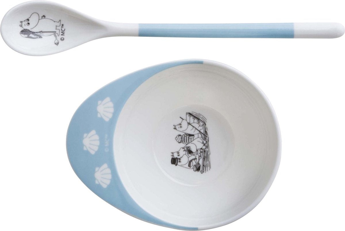 Moomin kom en lepel - blauw