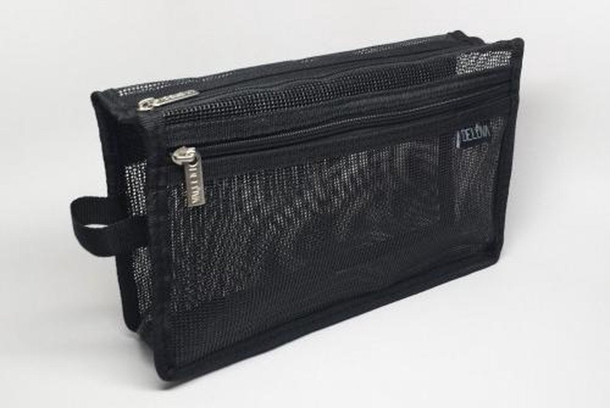 Deluva Make-up Opbergtas voor de Professional Visagist/MUA - zwart mesh - 28x15x7.5 cm