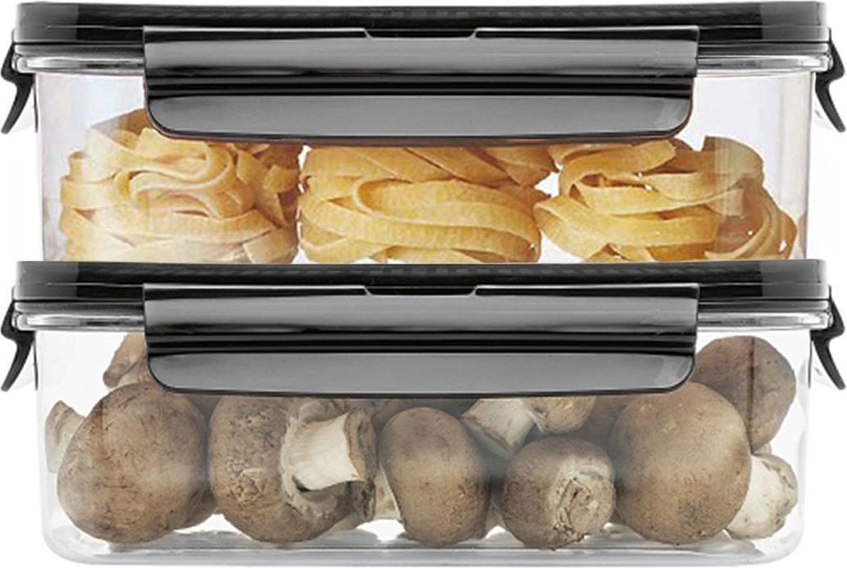 Lock&Lock Modular Vershoudbakjes | Bewaardozen voedsel | Lunchboxen – Set van 2 stuks – 910 ml – Helder Transparant