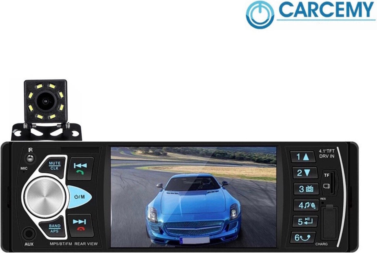 Autoradio - Alle auto’s - MP5 Handsfree BLUETOOTH USB AUX SD 4.1 inch - Afstandsbediening - 1 DIN auto radio met achteruitcamera