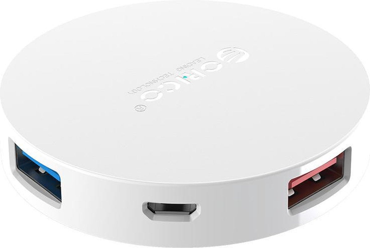 Orico ronde USB 3.0 hub - 4 poorten - OTG-functie - Wit