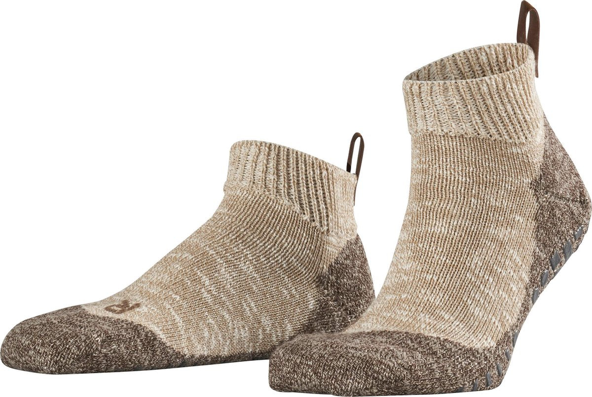 FALKE Lodge Homepad Heren Huissokken - Sesame - Maat 39-40
