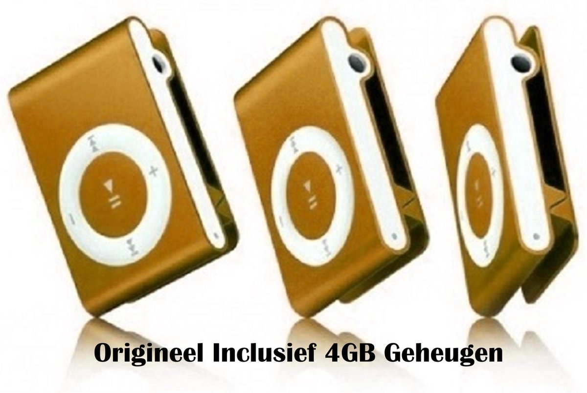 Mini MP3 speler met in-ear koptelefoon Inclusief 4GB Geheugen Oranje