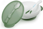 KidsMe Bakje met zuignap & lepel met thermometer - Grijs
