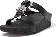 FitFlop  Vrouwen Textiel Gebloemd Slippers Damesschoenen Floral slides - Zwart - Maat 41