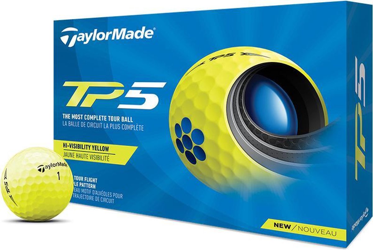 TaylorMade TP5 Golfballen 2021 - Dozijn / 12 stuks  - Geel