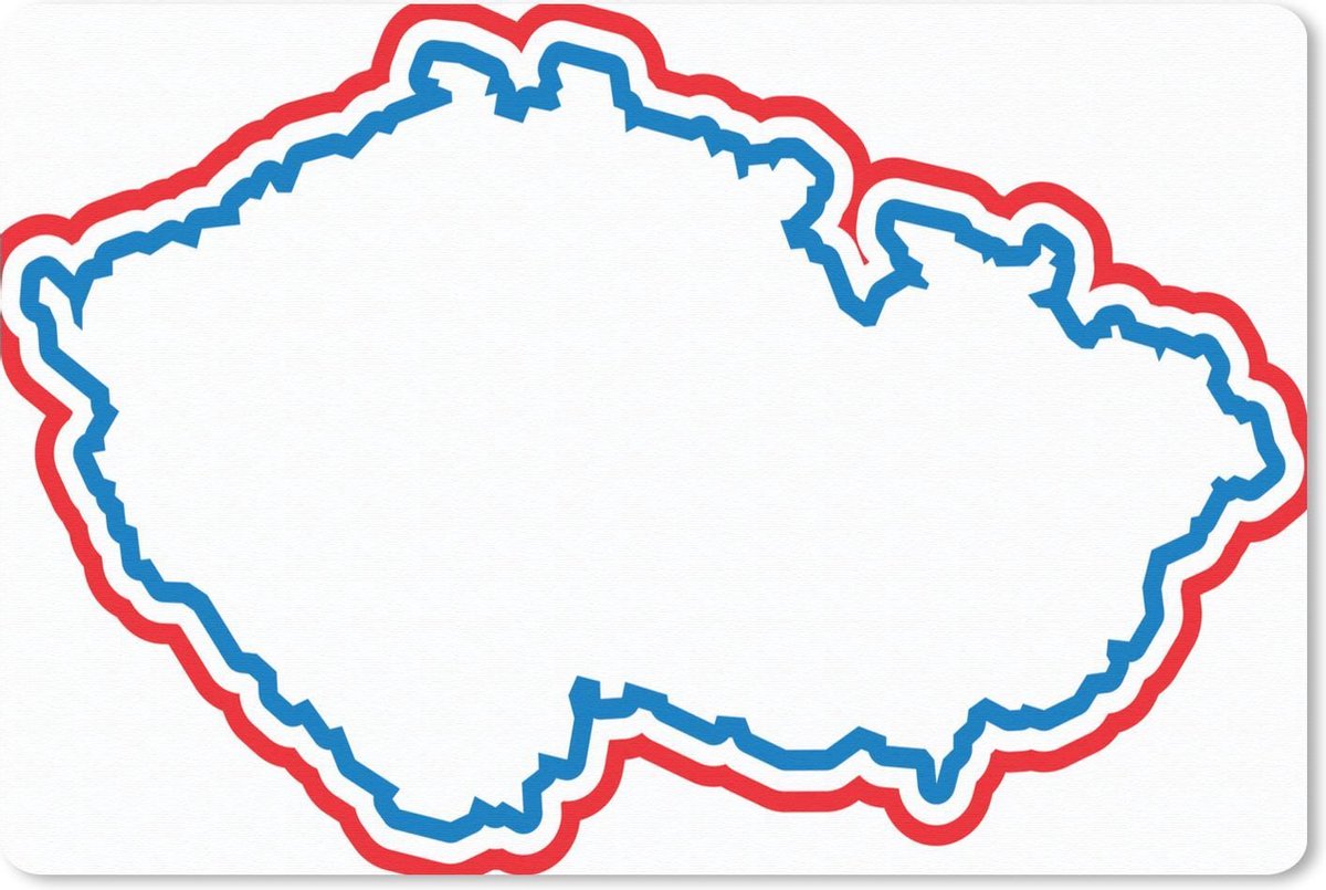 Bureau mat - Illustratie van Tsjechië in de kleuren van de vlag - 60x40