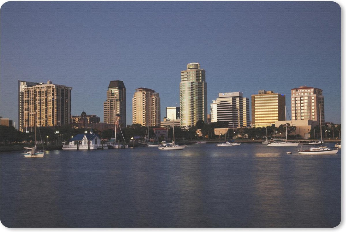 Bureau mat - De stad Saint Petersburg in de Florida bij zonsopkomst - 60x40
