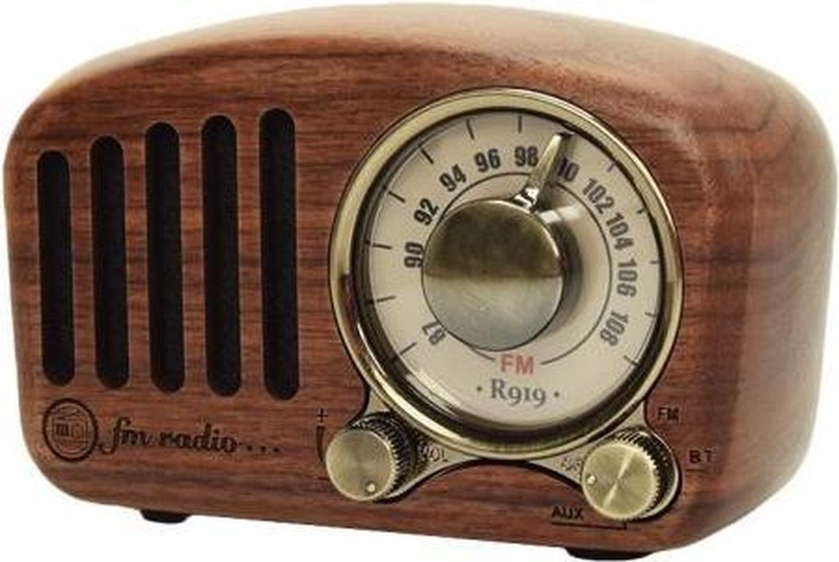 MikaMax Retro Bluetooth Speaker- Portable Speaker - Draadloze speaker- Speaker Bluetooth - Bruin