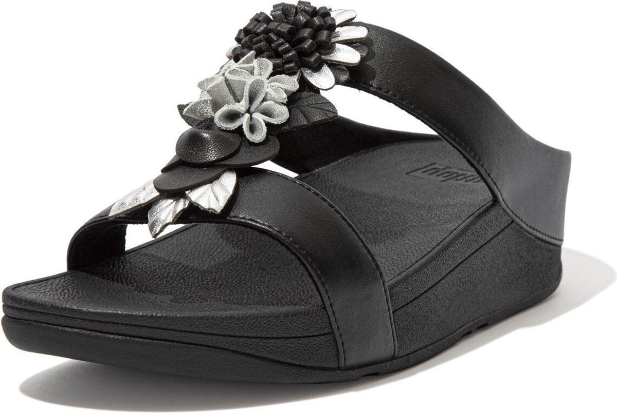 FitFlop  Vrouwen Slippers -  Floral slides - Zwart - Maat 38