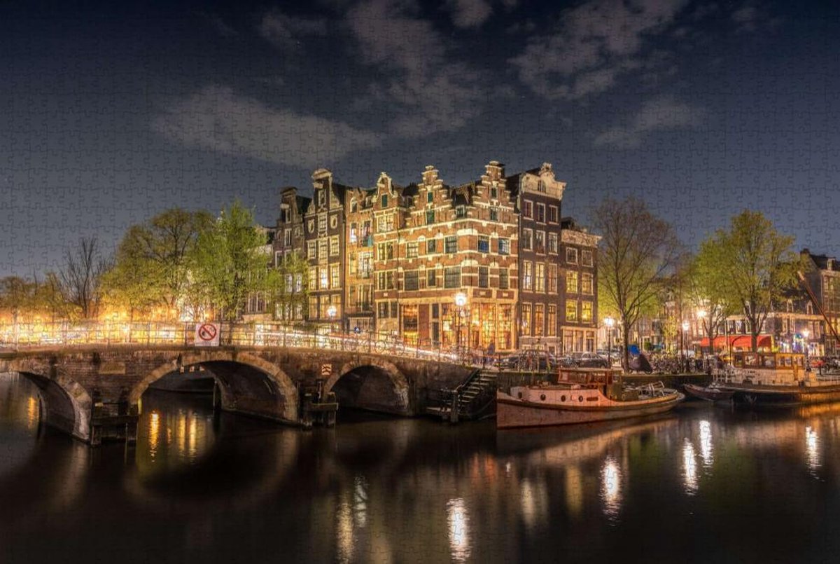 Puzzel 1500 stukjes | Brug over River in Amsterdam | Moeilijke Volwassen Legpuzzel 1500 stukjes