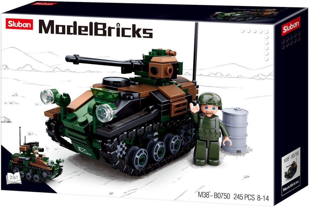Sluban Small Tank Package Dimensions: 33 X 23 X 5 Cm