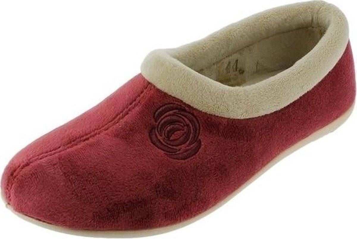 Rode stevige sloffen/pantoffels voor dames - Laag model stevige sloffen - Met uitneembare zool 36