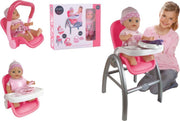 Johntoy Poppenstoel 3-in-1 Grijs/roze 45 X 13 X 40 Cm (l X B X D)