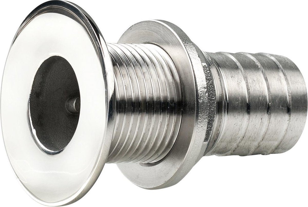 VETUS vlakke RVS Huiddoorvoer met Slangtule  1" x 76 mm