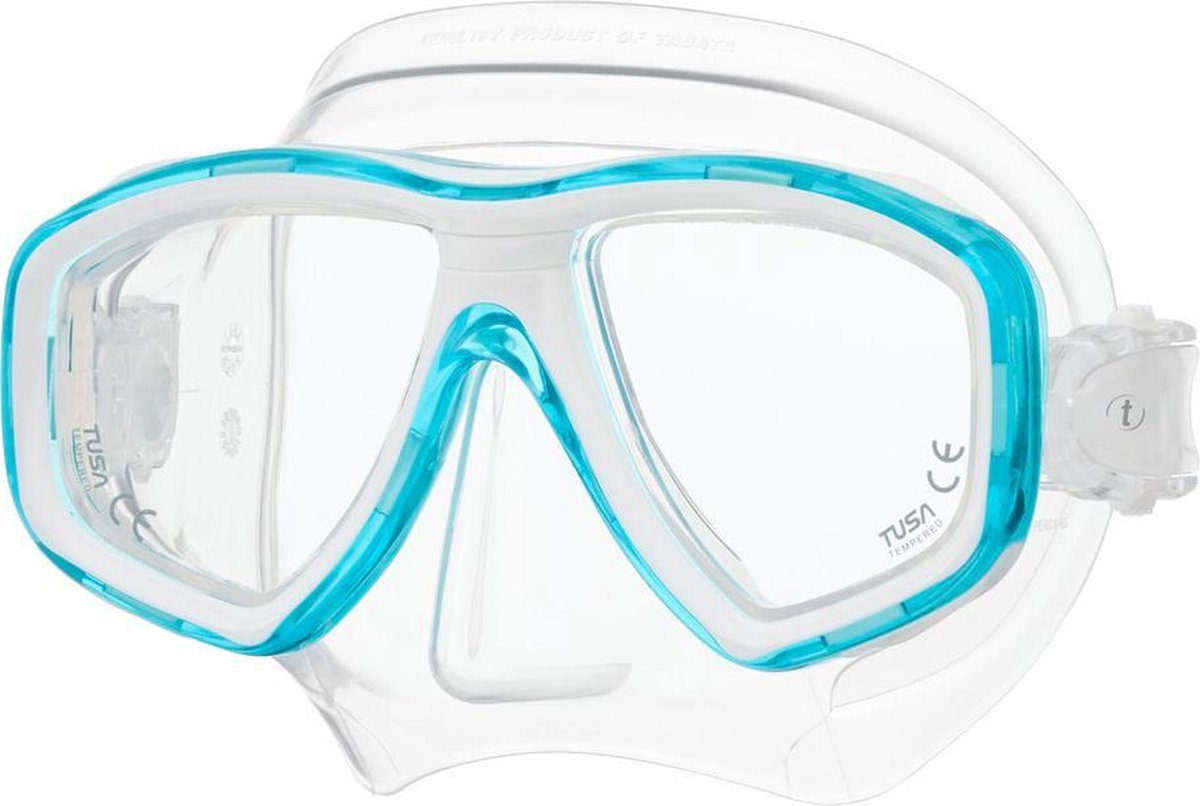 Tusa Ceos Masker transparant siliconen met lichtblauw frame
