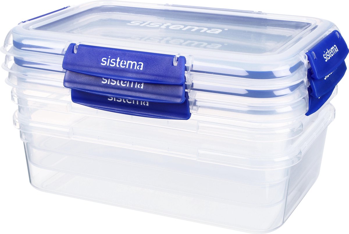 Sistema Klip It + voorraaddoos - rechthoekig - 2.2L - set van 3