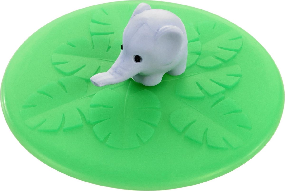 Lurch - Deksel voor drinkglas - Siliconendeksel - set van 8 st. - 10.5cm - Olifant