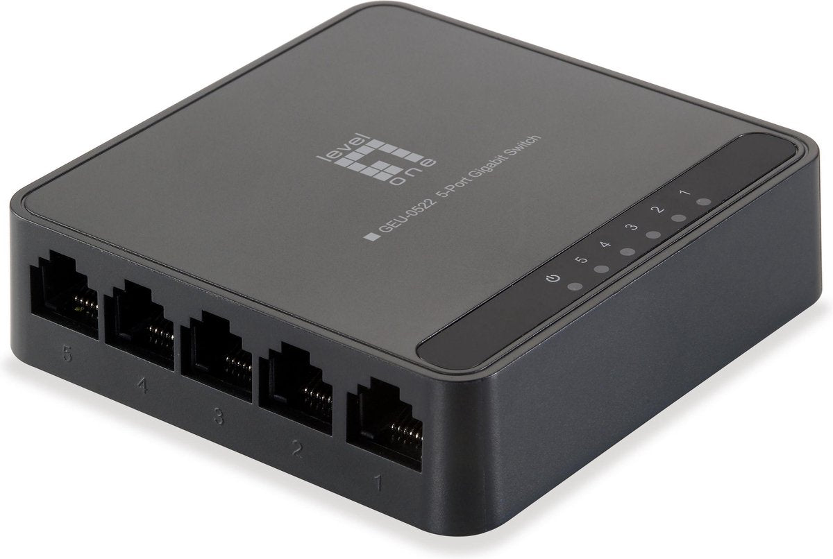 LevelOne GEU-0522 Gigabit Ethernet (10/100/1000) Zwart