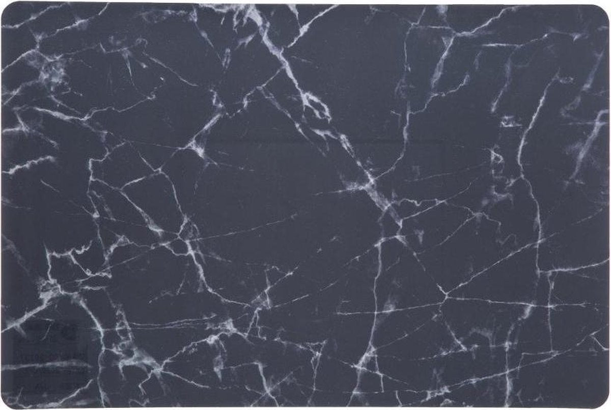Atmosphera Marble Placemat set van 4 – Zwart – 45 x 30 cm - Onderleggers